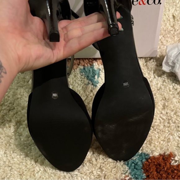 NWT Style & Co. Gweneth Black Snakeskin Faux Suede Heel Closed Toe 3.5” Heel - Picture 4 of 5